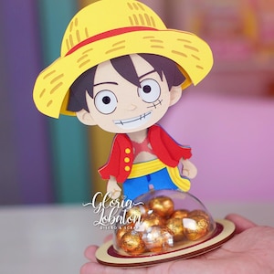 Fichier de découpe pour porte-bonbons / Porte-bonbons OnePiece Pirate Luffy - Formats Studio et SVG / Fichier de découpe Cameo, Cricut, Brother