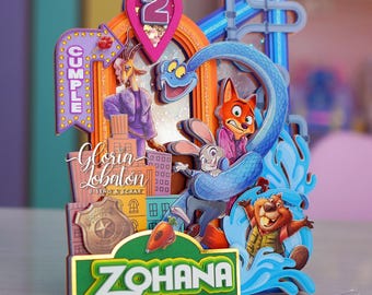 Cut File Cake Topper Zootopia Fox and Rabbit Adventures - Studio and SVG Format / Cameo Cricut Brother
