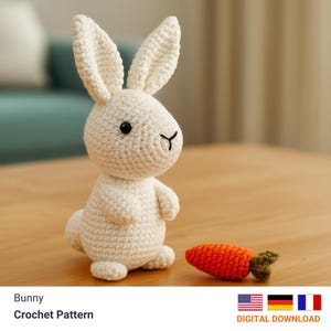 Bunny crochet pattern - crochet rabbit pattern Pdf - crochet bunny toy - crochet bunny plushie - amigurumi Farm,  bunny pattern