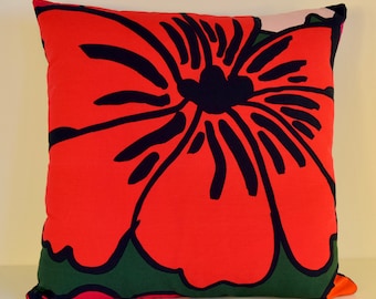 Green | Orange | Pink | Red | White | Navy | Pillow Cover | Double-sided  | Marimekko Pattern | Solid Navy - 18"x18" (45x45cm)