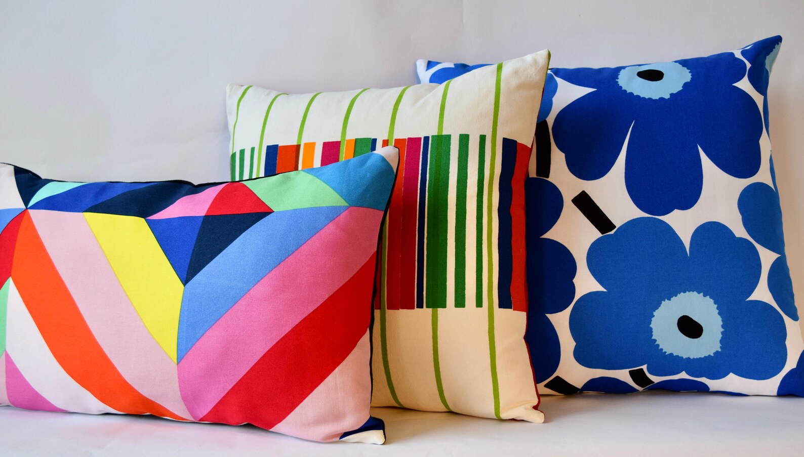 Marimekko Pillow Coverblue Pieni Unikko Pattern 12x20 Etsy
