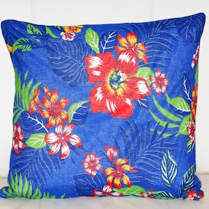 Brazilian Chita Pillow Cover | 20x20 Pillow | Floral Pillow | Red Pillow | Blue Pillow | Boho Pillow | Rustic Pillow | Decorative Pillow