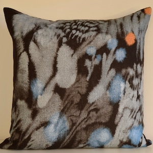 Linen Marimekko Pattern | Watercolor Flowers | Handmade | Front Side Kuisma Pattern | Back Side Solid Linen | 20&quot;x20&quot;(50x50cm)