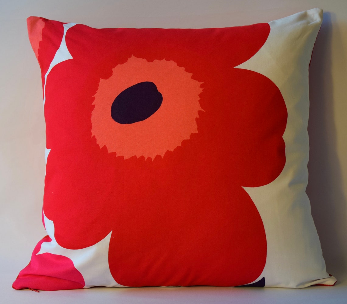 One of a Kind Marimekko Pillow Case Doublesidedpattern Etsy