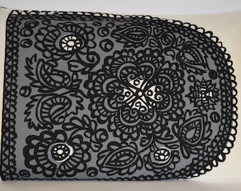 Marimekko Pillow Case | Handmade Pillow | One of a Kind Pillow | Grey Pillow | Satula by Maija Isola | 16x24" (40x60cm)