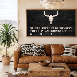 Christian Gifts for Him Her Grace Cowboy Faith Decor Western Farmhouse Inspirational Rustic Style Religious for Dad, Mom, Church Pray Saint