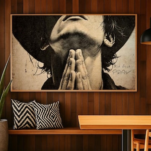 Christian Cowboy Gifts Pray Painting Rustic Wall Art Faith Western Home Decor Unique Gift for Cowgirl Modern Art Religious Vintage Bedroom