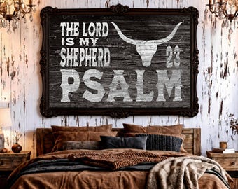 Psalm 23:1 Bible Verse Print, The Lord is my shepherd Christian Wall Art, Scripture Art, Religious Home Office Decor, Faith Gift