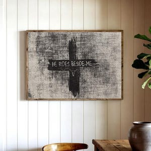 Cowboy Prayer Wall Art, Western Spiritual Decor, Horse Rider Faith Print, Cross Art, Country Ranch Devotional Christian Poster Gift