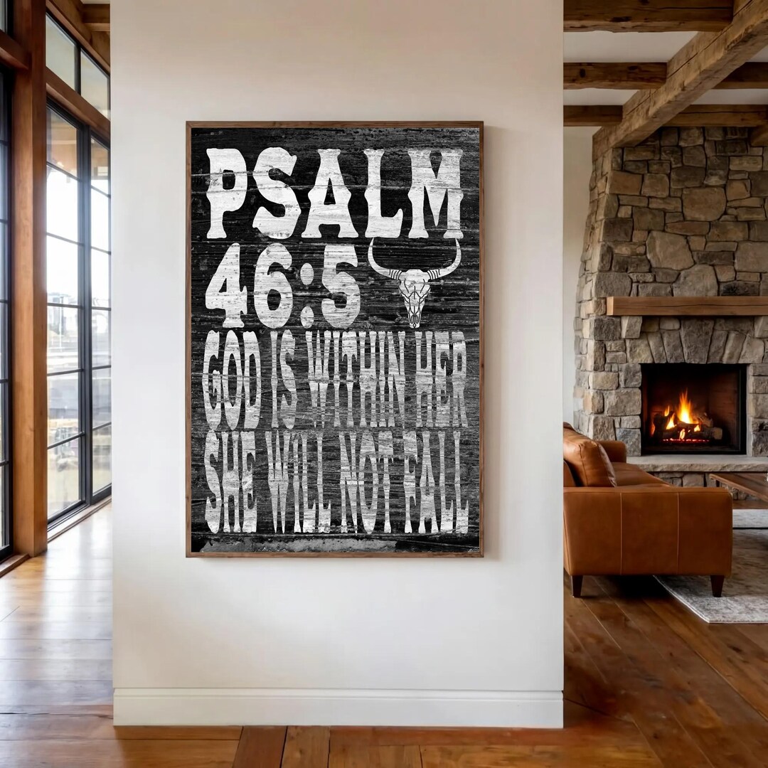 Psalm 46:5 Bible Verse Print | God is Within Her Wall Art | Christian ...