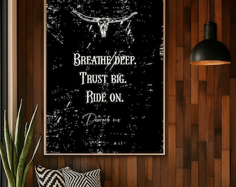 Western Christian Inspirational Print, Bible Verse Artwork, Positive Religious Motivational Wall Art, Modern Christian Quote Poster