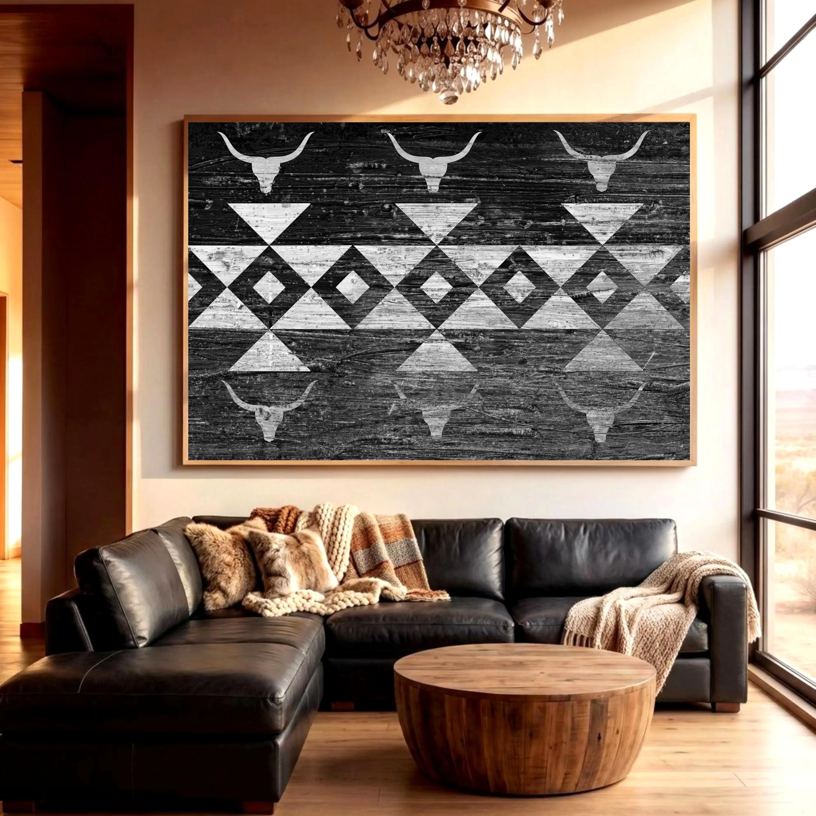 Abstract Country Poster Western Decor Wall Art, Aztec Native