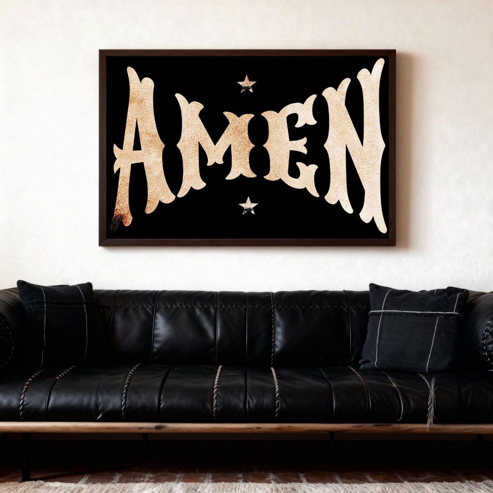 Amen Print Christian Home Decor Black White Amen Poster Religious