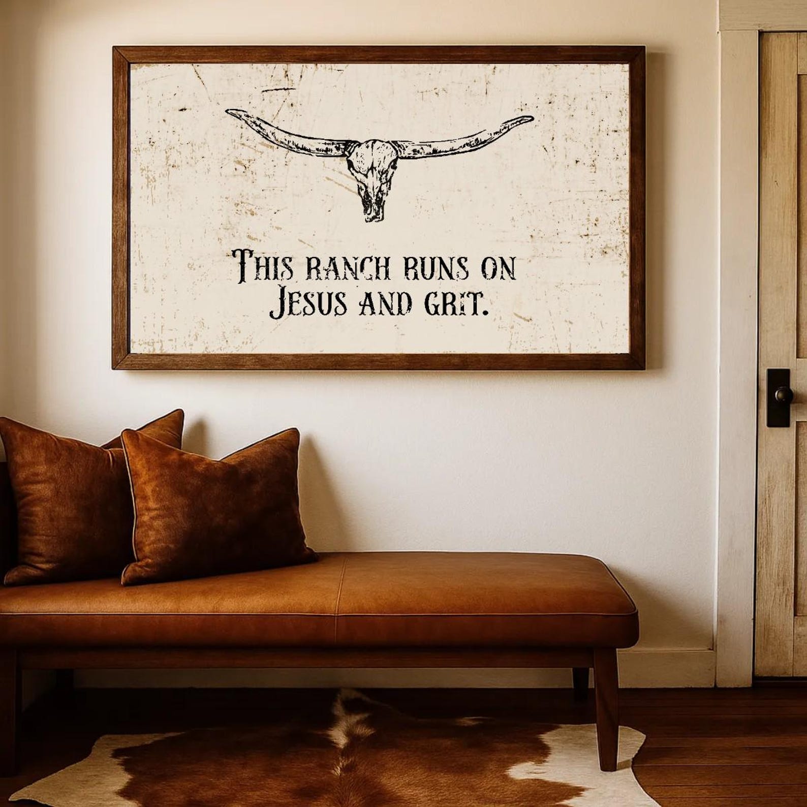 Rustic Christian Quote Christian Ranch Sign Print, Farmhouse Inspirational Wall Art - Rustic ...