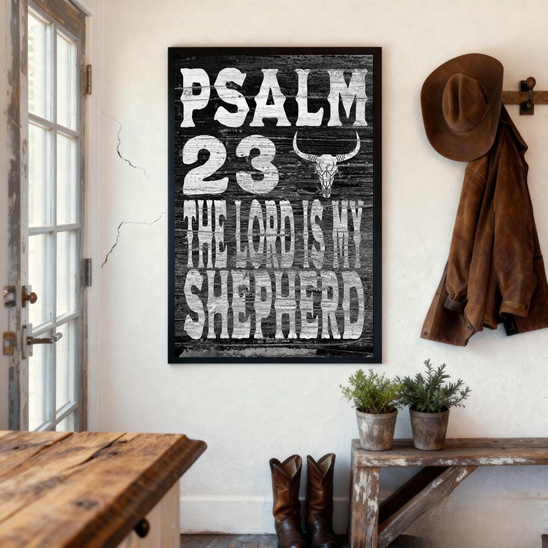 Psalm 23 Bible Verse Print | the Lord is My Shepherd Wall Art ...