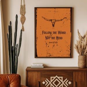 Isaiah 8:11 Bible Verse Print | Follow Word Not Heart Scripture | Christian Wall Art Poster | Religious Home Decor
