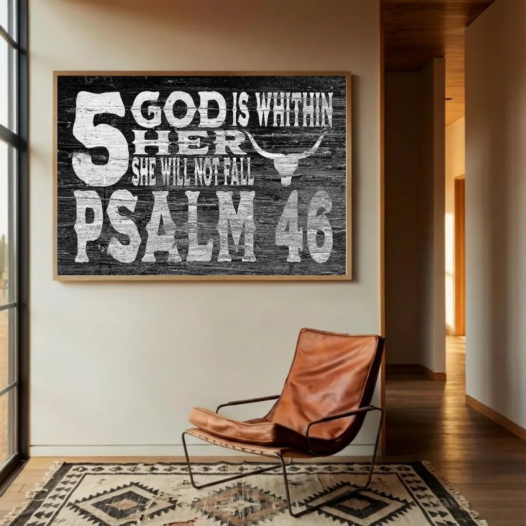 Psalm 46:5 Western Christian Print, God is Within Her Wall Art ...