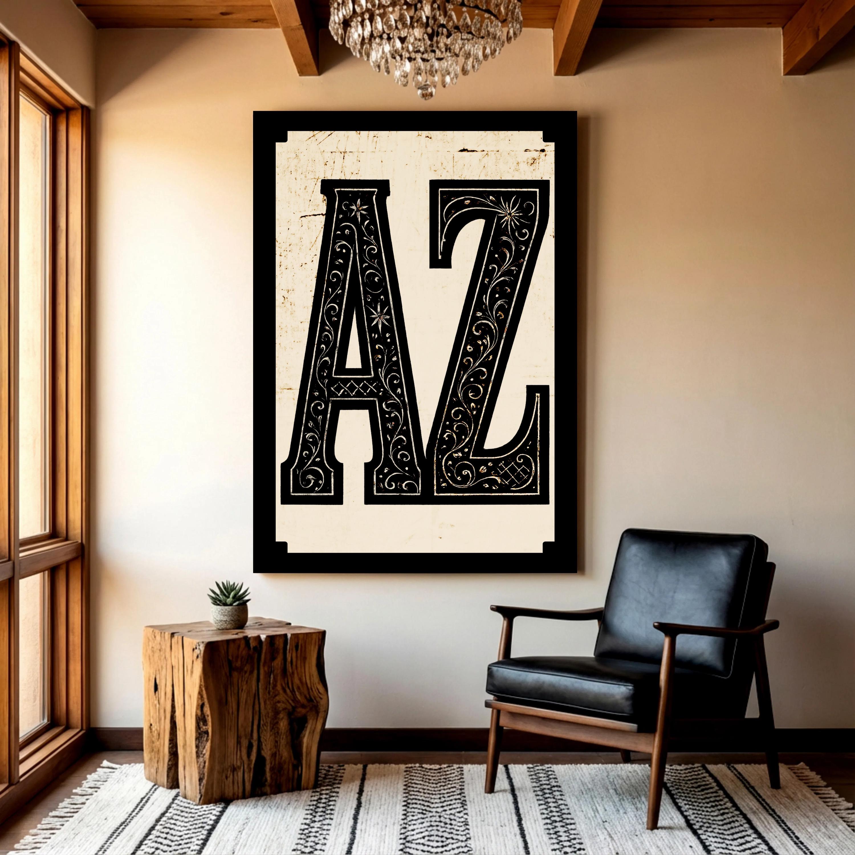 Arizona Canvas Wall Art, Vintage Western AZ State Decor, Southwest