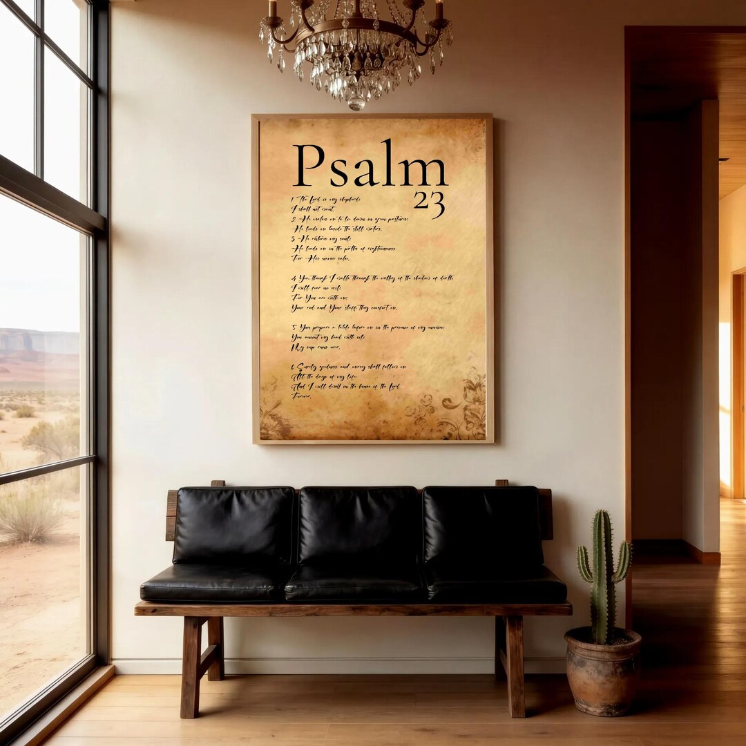 Psalm 23 Scripture Print: Vintage Christian Western Wall Art - Etsy