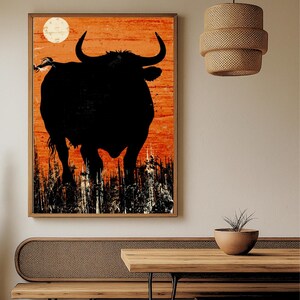 Longhorn Western Decor,  Large Wall Art, Ranch Farmhouse Southwestern Decor, Wild West Texas Gifts, Country Gift for her, Gift for dad