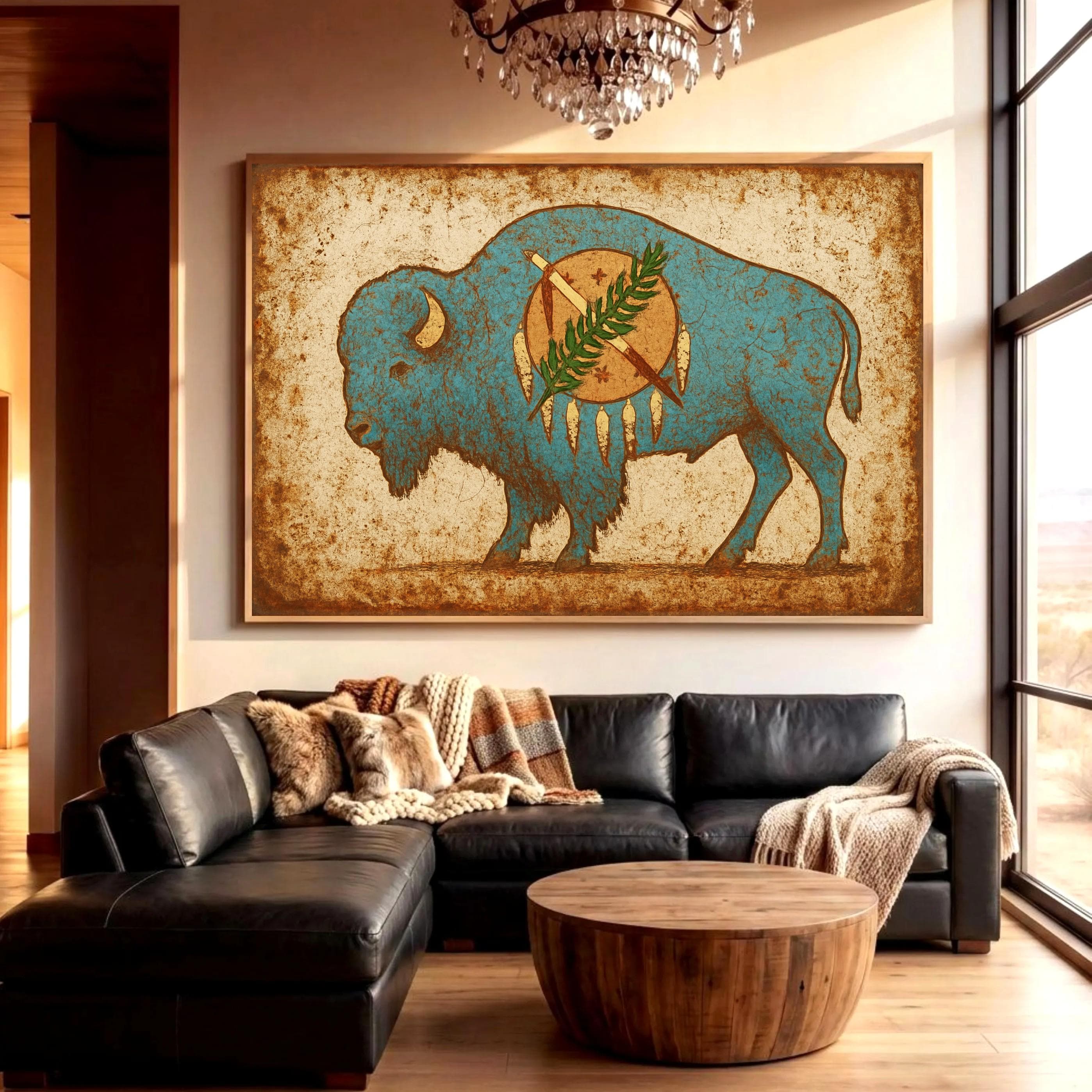 Oklahoma Bison Art - Etsy