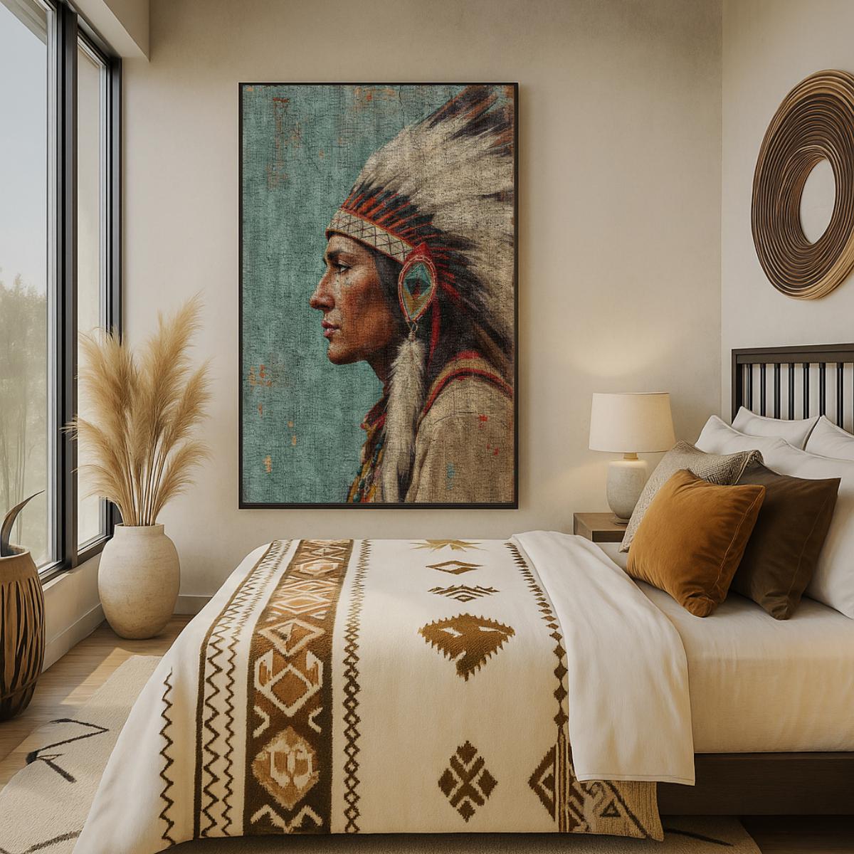 Vintage Native American Art Print, Indigenous Western Wall Decor ...