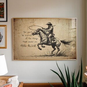Western Cowboy Art Print - Rodeo Wall Decor - Motivational Quote Poster - Country Home Decor - Inspirational Western Art - Ranch Style Gift image 15