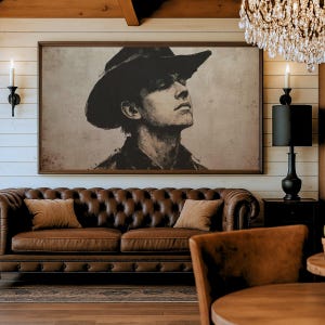 Contemplative Cowboy Print | Praying Cowboy Western Meditation Art |Peaceful Ranch Decor |Mindful Cowboy Sign |Spiritual Reflection Wall Art