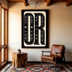 Oregon State Code Vintage Typography Poster, OR Wall Art Print, Retro State Pride Sign, Rustic State Art, Entryway Room Decor