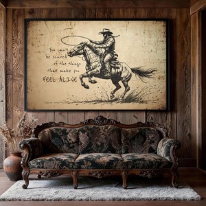 Western Cowboy Art Print - Rodeo Wall Decor - Motivational Quote Poster - Country Home Decor - Inspirational Western Art - Ranch Style Gift image 8