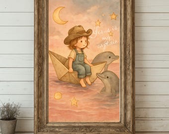 Cowgirl Nursery Wall Art, Christian Baby Girl Room Print, Western Girl Decor, Faith Nursery Poster, Baby Shower Gift for Girl