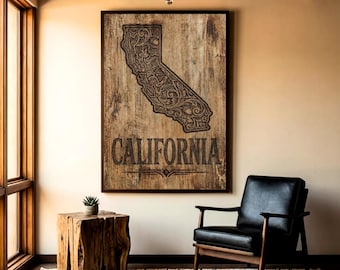 California State Shape Art Print, Golden State Wall Art, California Poster, State Pride Decor, CA Gift