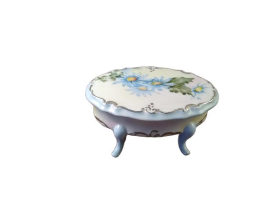 Vintage Porcelain Footed Trinket Box