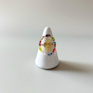 Handmade Millefiori Glass, Oval Resin Chunky Ring, Unique Colorful Murano Glass Jewelry, Adjustable image 4