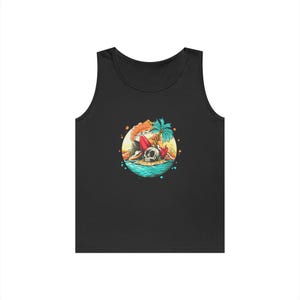 Beach Vibes Unisex Tank Top aus schwerer Baumwolle, Perfekt für den Sommer, Freizeitkleidung, Strandtage, Urlaub, Festival-Outfit