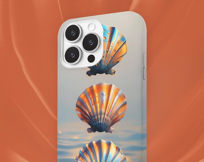 Surreal Seashell Tough Phone Case – Dreamy Ocean Art, Durable Dual-Layer Protection, Fisherman Aesthetic
