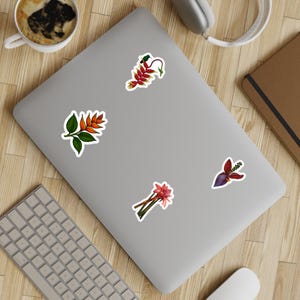 Set di fogli di adesivi floreali - 5 pezzi, decorazioni per piante, scrapbooking, adesivi per diario, regalo per gli amanti della natura, decorazioni primaverili