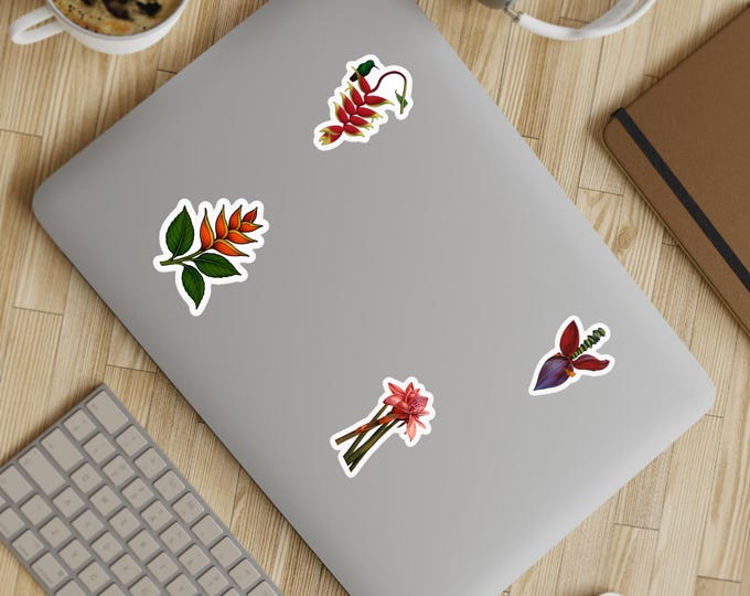Floral Sticker Sheet Bundle - 5pcs, Plant Decor, Scrapbooking, Journal Stickers, Gift for Nature Lovers, Spring Decor