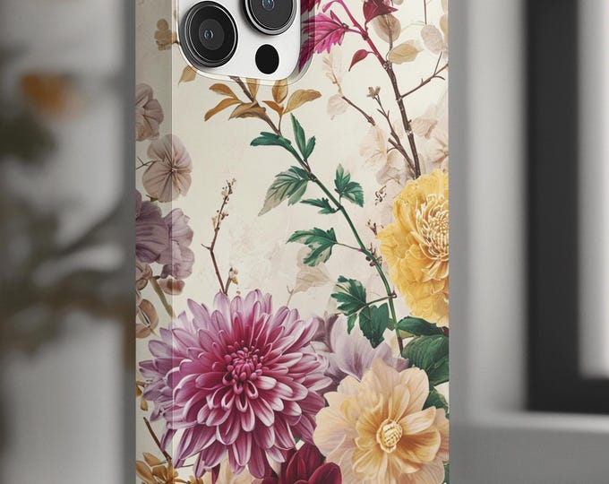 Floral Phone Cases | Elegant Slim Design, Chic Accessories, Gift for Her, Phone Cover, Nature Lovers