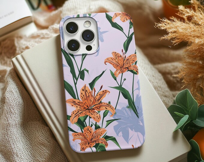 Floral iPhone Case, Stylish Tough Cover, Flower Print Phone Accessories, Gift for Her, Trendy Floral Design, Protective Mobile Cover