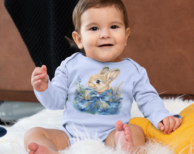 Adorable Baby Bunny Bodysuit, Cute Infant Onesie, Baby Shower Gift, Spring Nursery Outfit, Cherish Every Step, Easter Baby Clothing