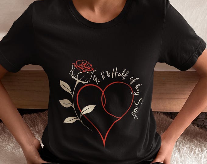 Romantic Couples T-Shirt, Soulmates Tee, Valentine's Day Gift, Love Heart Design Shirt, Anniversary Top, Song of Achilles Graphic Tee,Unisex