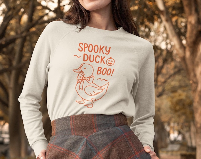 Quirky Halloween Duck Unisex Sweatshirt, Cute Halloween Crewneck, Halloween Sweater, Halloween Clothing, Duck Lover Gift, Halloween Apparel