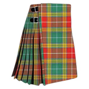 Handmade Scottish Buchanan Ancient Tartan Kilt - 8 Yards