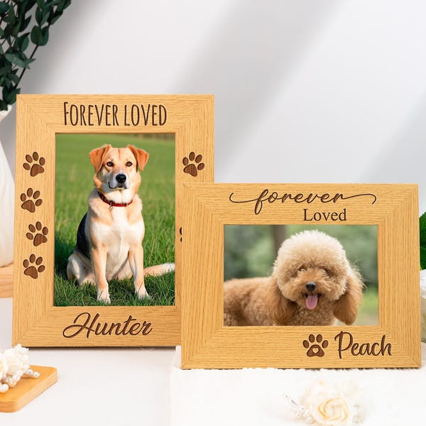 Personalized Dog Memorial Picture Frame,Engraved Pet Memorial Photo Frame,Dog Memorial Gifts For Dog Mom,Loss of Dog,Dog Sympathy Gift