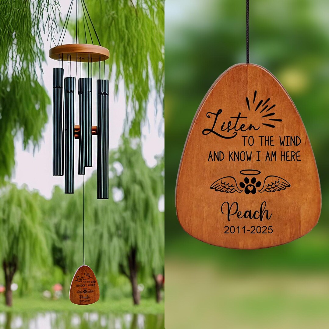 Pet Memorial Wind Chimes,personalized Wind Chimes,dog Memorial Wind ...