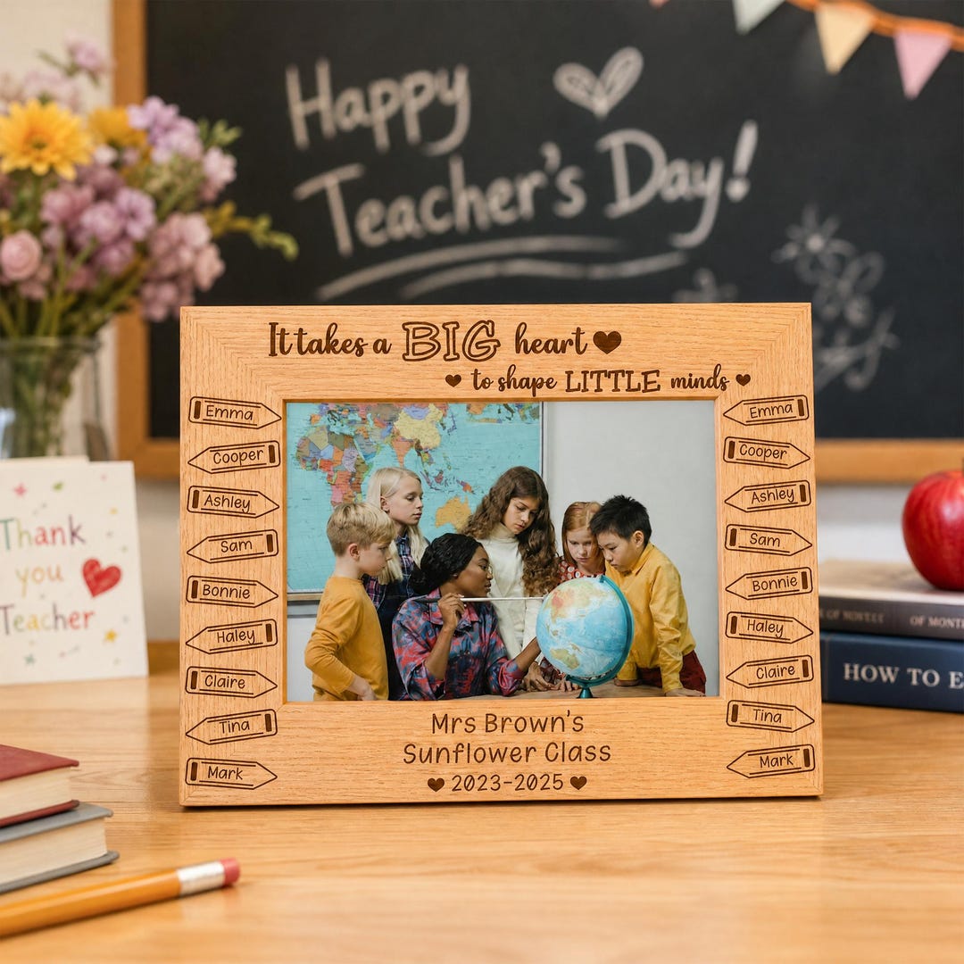 Custom Teacher Class Picture Frame,engraved Teacher Gift Photo Frame ...