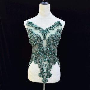 Luxury Beaded Applique, Crystal Embroidery Patch, Couture Dress Applique, Rhinestone Lace, High End Fashion Embellishment