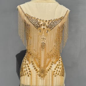 Appliqué gold Rhinestone Bodice Appliqué for Dresses & Gowns | Sparkling Embellishment for Wedding Dresses,  rhinestone body stone
