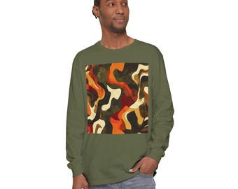 Abstract Camouflage Long Sleeve T-Shirt: Unisex Urban Wear
